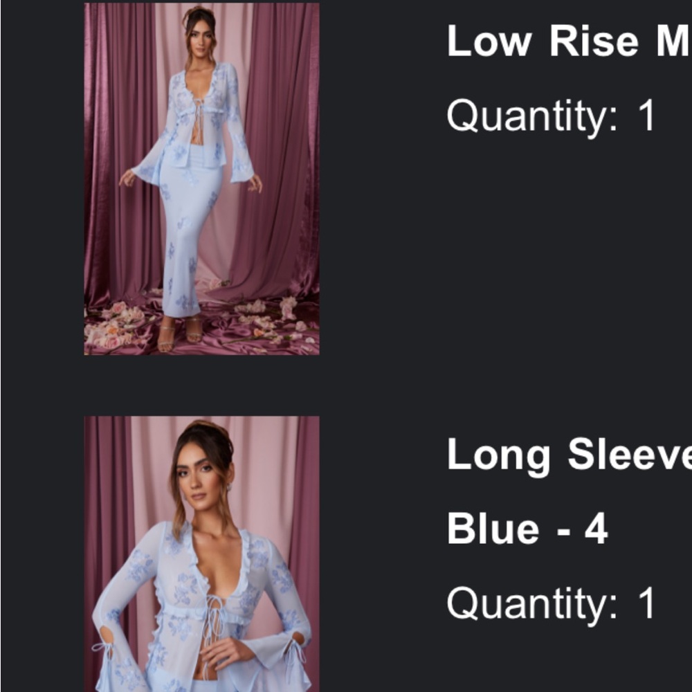 Oh Polly two piece set blue embellished size 4 never worn rags still attached